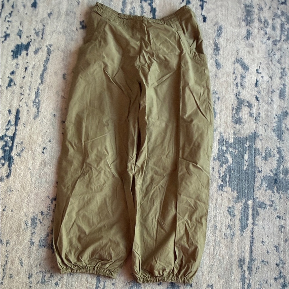Anthropologie Olive Green Drawstring Jogger Pants - Picture 7 of 8